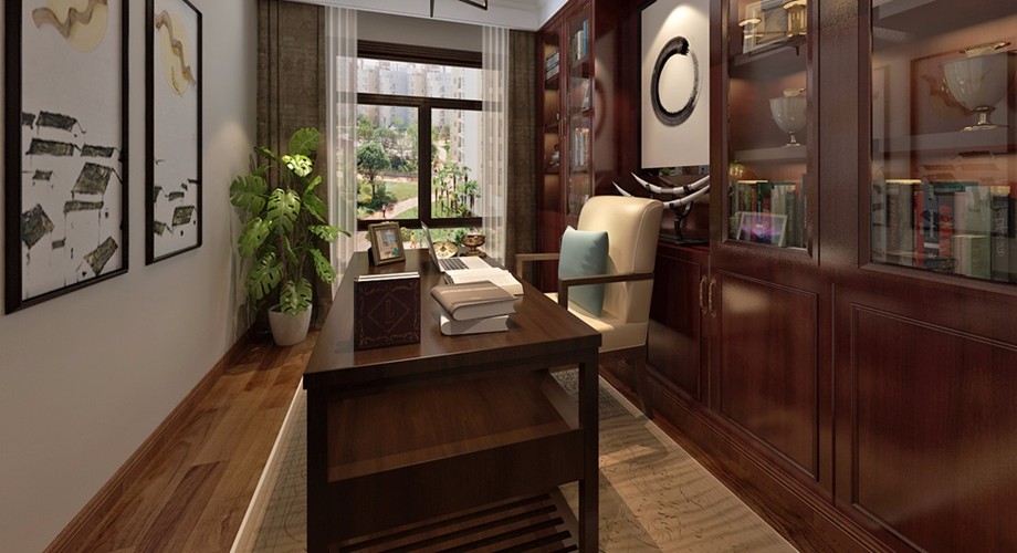 石家莊裝修案例融創(chuàng)中心 中式風格 137平